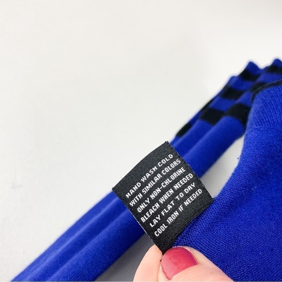 525 America Cobalt Blue Boat Neck Bell Sleeve Lightweight Sweater Sz M - Picture 7 of 7